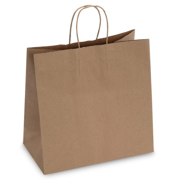 Take Away Bag, Reusable, Paper, 12" x 12", Brown